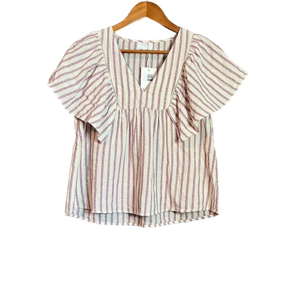NWT! Garance 100% cotton short sleeve blouse